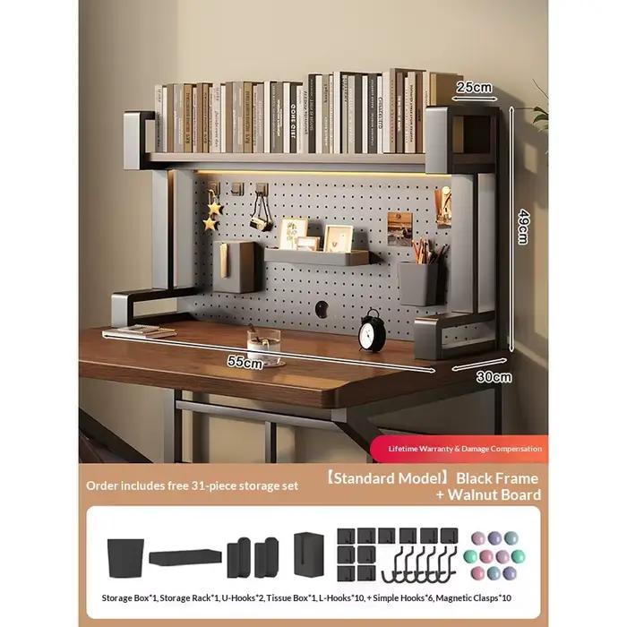Organisateur de bureau avec étagère perforée (avec ou sans rehausseur) / Étagère de bureau / Rangeme