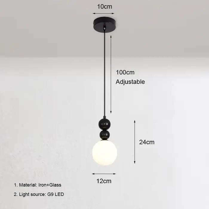 Lampe LED Suspendue en Verre au Design Nordique Moderne, Luminaire Décoratif d'Nik, Idéal pour un Sa