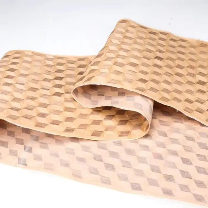 Feuilles de placage de bois à motif géométrique, 250x40cm T:0.25mm, artisanat, bricolage de meubles,