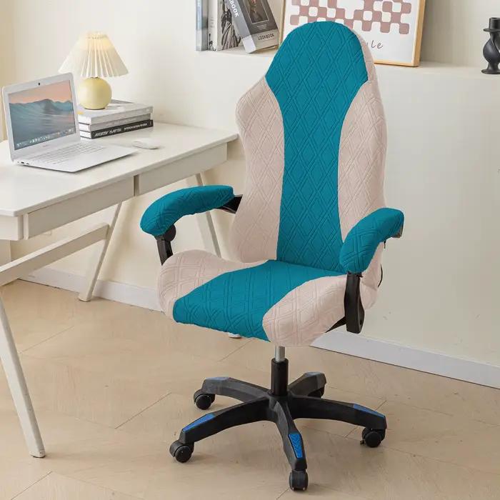 Nouvelle housse de chaise de jeu élastique double matériau pour chaises d'ordinateur de bureau, avec