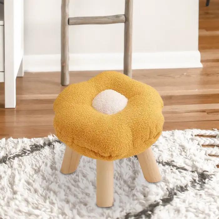 Petit tabouret de pied en bois, repose-pieds antidérapant sous le bureau, repose-pieds ottoman doux