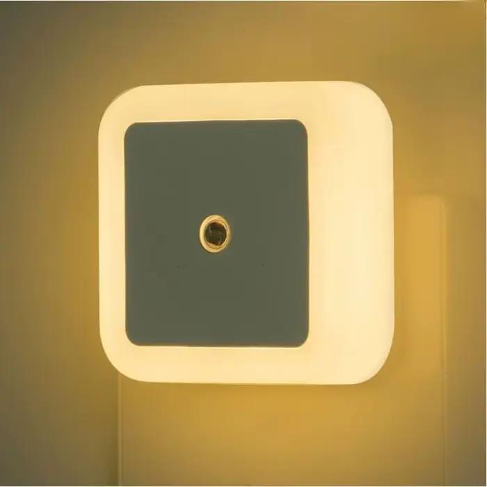 Mini veilleuse LED prise ue/US/UK capteur de lumière forme carrée lampe de nuit pour chambre d'enfan
