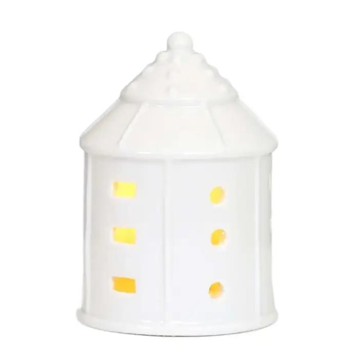 Lampe en céramique et porcelaine, décorative, piles bouton, LED, lumières d'ambiance de Noël, effet