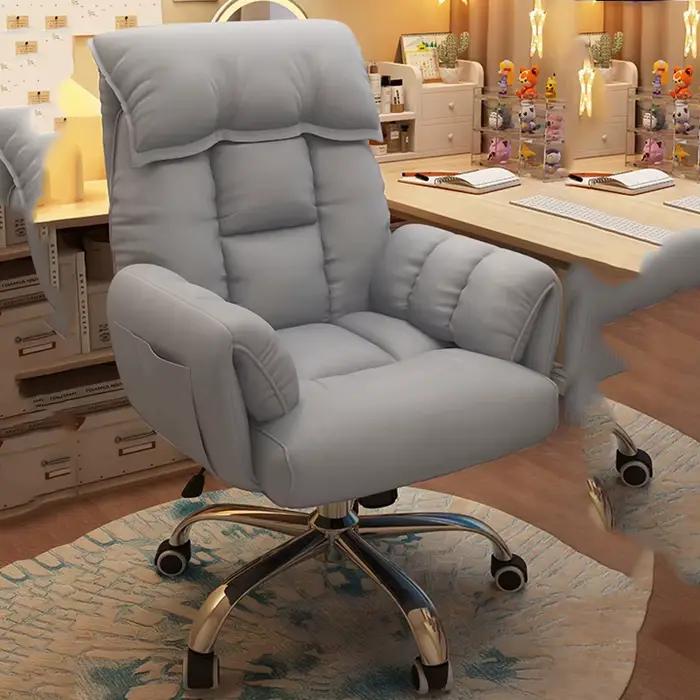 Fauteuil de bureau inclinable pour gaming avec repose-pieds, support lombaire réglable, pivotant, à