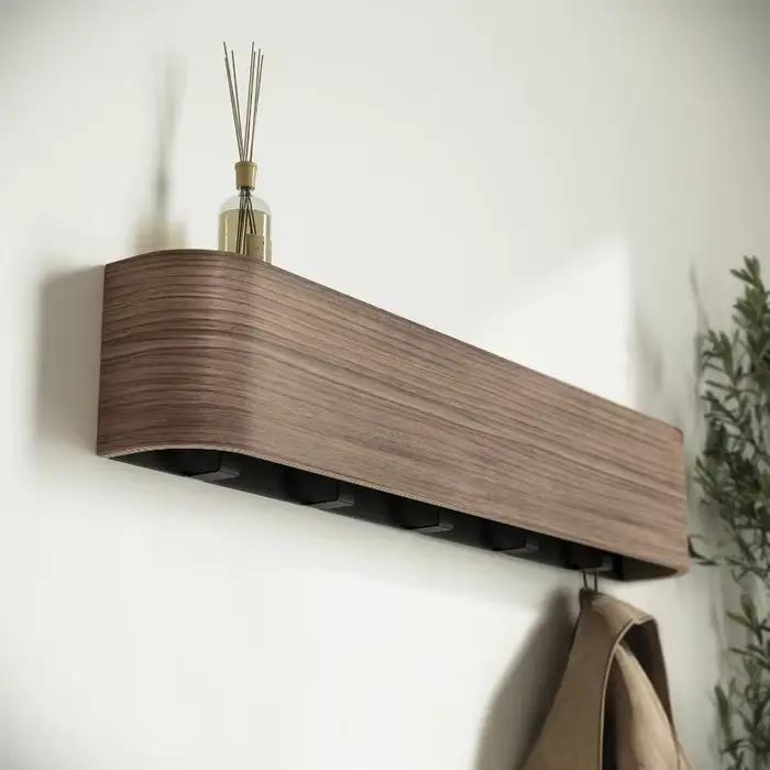 Porte-manteau mural en bois de noyer, moderne et minimaliste, esthétique, pour vêtements, Hall d'ent