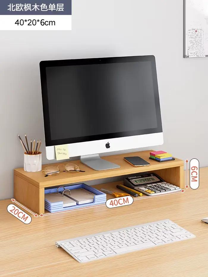 Support de moniteur de bureau pour le bureau à domicile – Riser d'ordinateur à base stable pour l'or