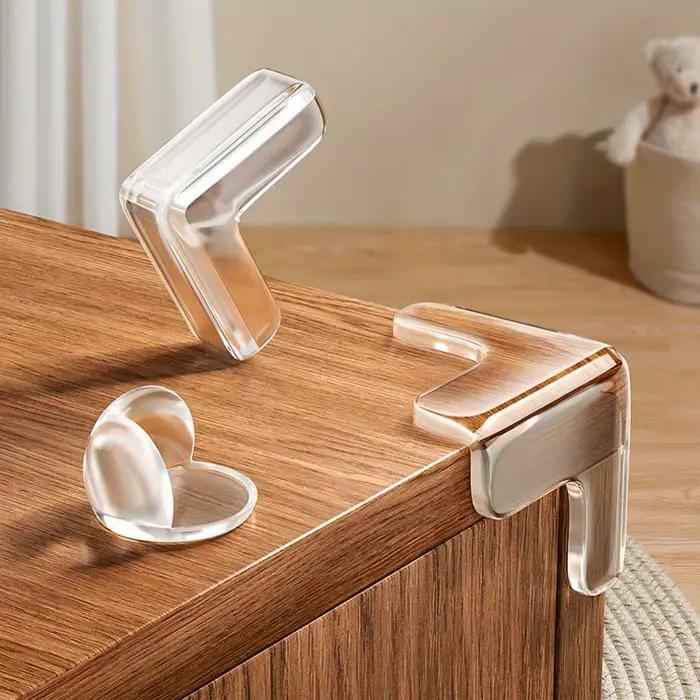 Protection d'angle de table en silicone transparente anti-collision, protège-bords souple pour la ma