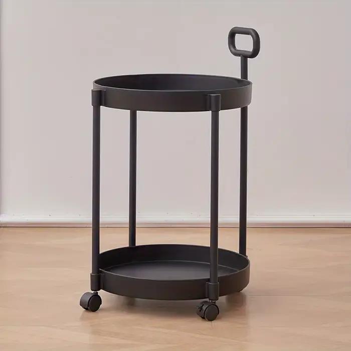 Table d'appoint élégante à 2 niveaux avec roulettes - Table chariot dans le salon | Table de canapé