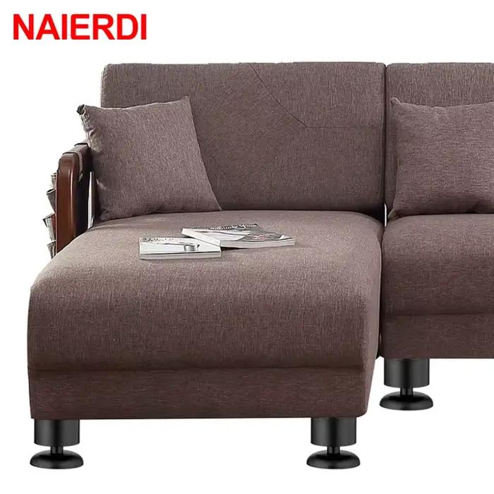 NAIERDI 1 PC meubles pieds d'armoire réglables 6 CM-30 CM pieds de meubles en acier inoxydable Table