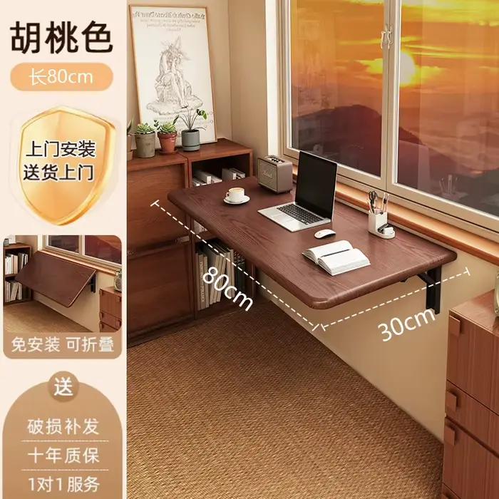 Petit bureau pliant pour appartement, intégré au mur, table rectangulaire, bureau pliant pour ordina