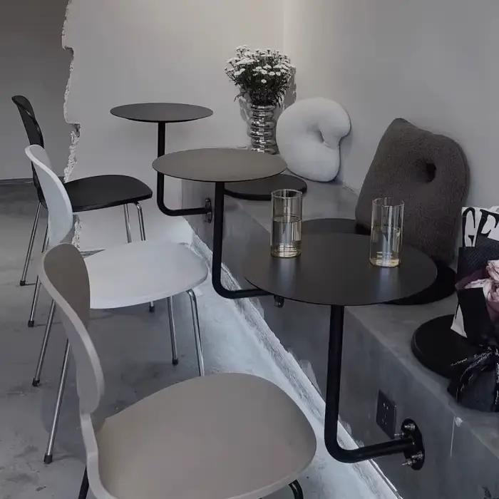 Petite Table ronde murale pour café, magasin de thé au lait, stand d'angle, comptoir de bistro peu e