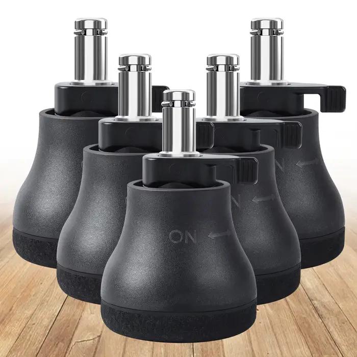 Roulettes pivotantes pour chaise de bureau, 5 pièces, roulettes fixes, cloches de remplacement, pati