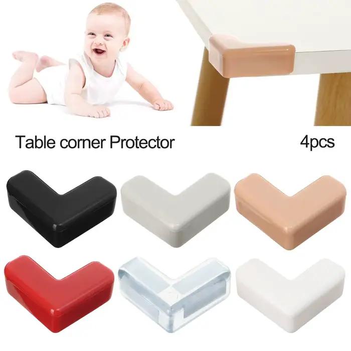 Bande anti-collision de bureau de sécurité souple, 4 pièces, Protection d'angle de Table, Protection