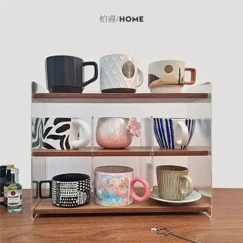 Support de séparation de bureau en verre acrylique nordique, service à thé détachable et organisateu