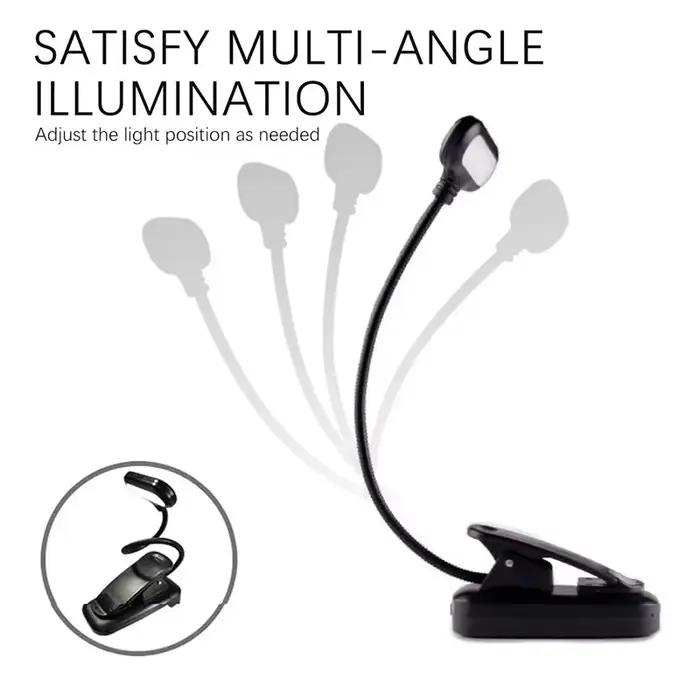 Lampe de bureau LED réglable à clipser, alimentée par batterie, Flexible, pour étude, lecture, livre