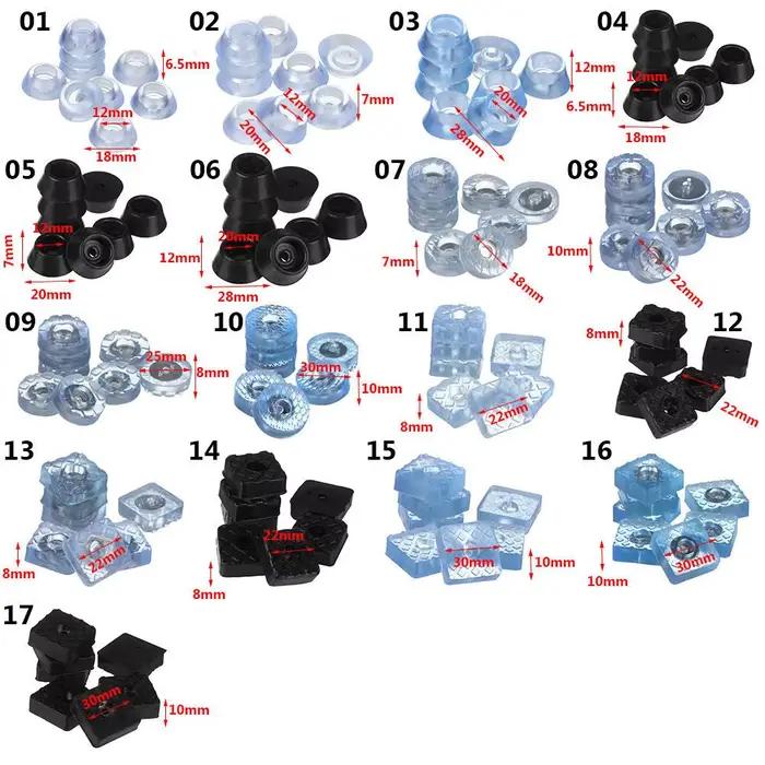 Coussinets en Silicone transparents antidérapants et sans bruit, capuchon de pieds de chaise, protec