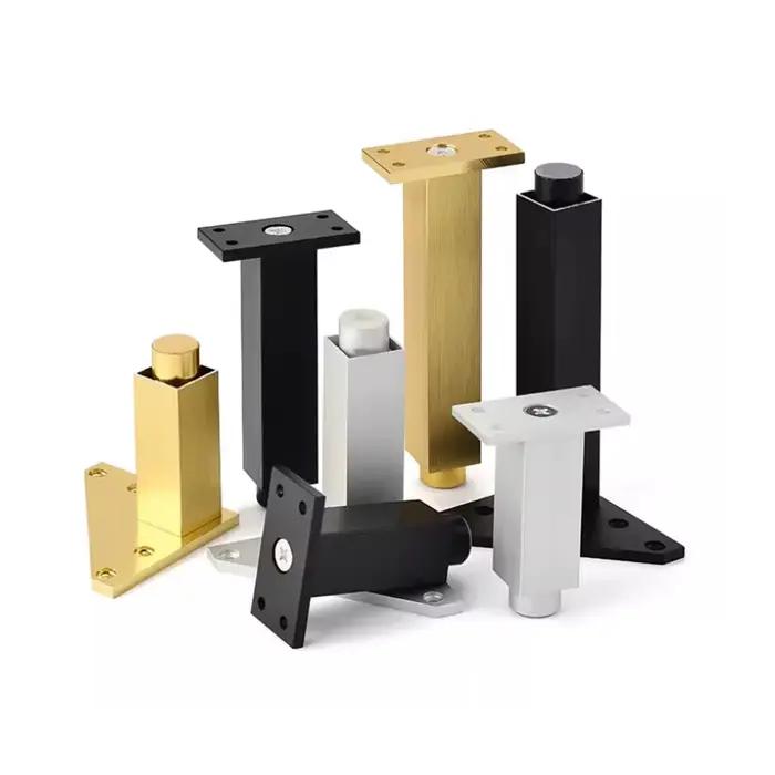 Pieds de meubles réglables en aluminium, 4 pièces, pieds de support en métal pour table basse, armoi