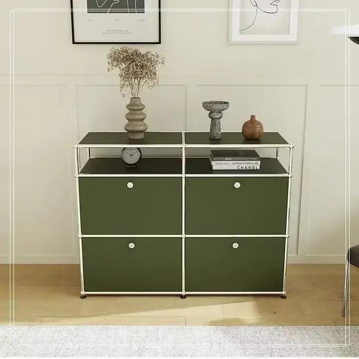 Buffet de salon, armoires de rangement, combinaison modulaire, cadre métallique pour tiroirs de bure