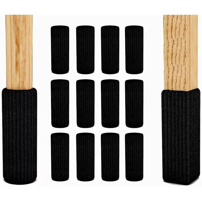 4/24Pcs Tricot Chaise Jambe Couvre Table Pied Chaussettes Antidérapant Protecteurs De Plancher Tampo