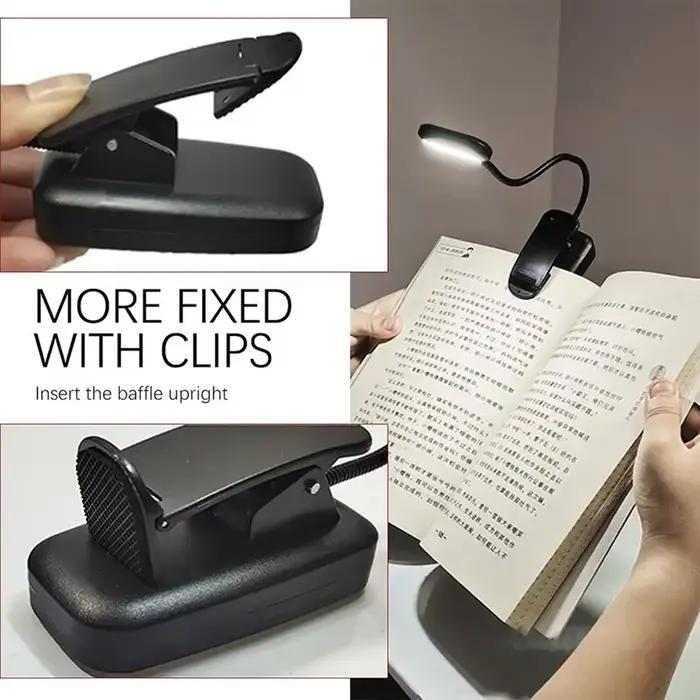 Lampe de bureau LED réglable à clipser, alimentée par batterie, Flexible, pour étude, lecture, livre
