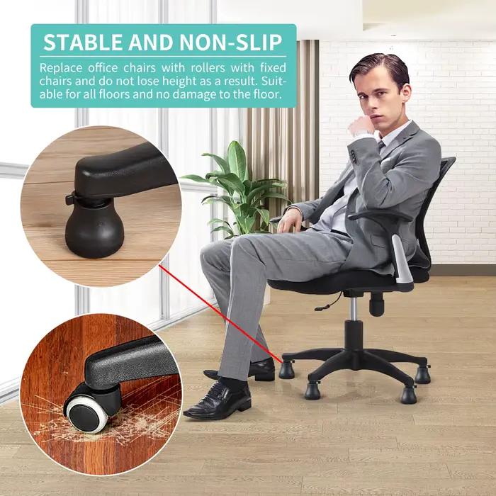 Roulettes pivotantes pour chaise de bureau, 5 pièces, roulettes fixes, cloches de remplacement, pati
