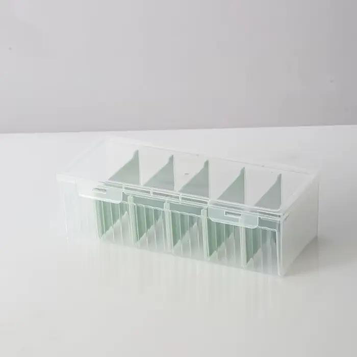 Boîte de rangement de cartes multi-compartiments avec couvercle, séparateurs réglables, organisateur
