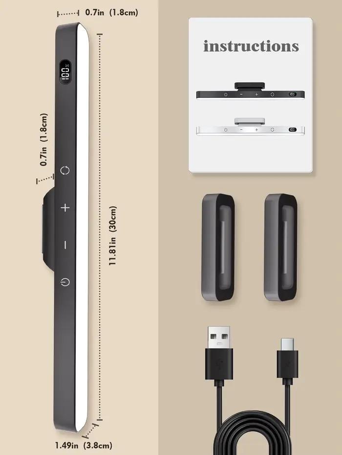 WILLED-Lampe de Table Tactile Magnétique, Veilleuses Rechargeables, Lampe de Bureau, Batterie 2500mA