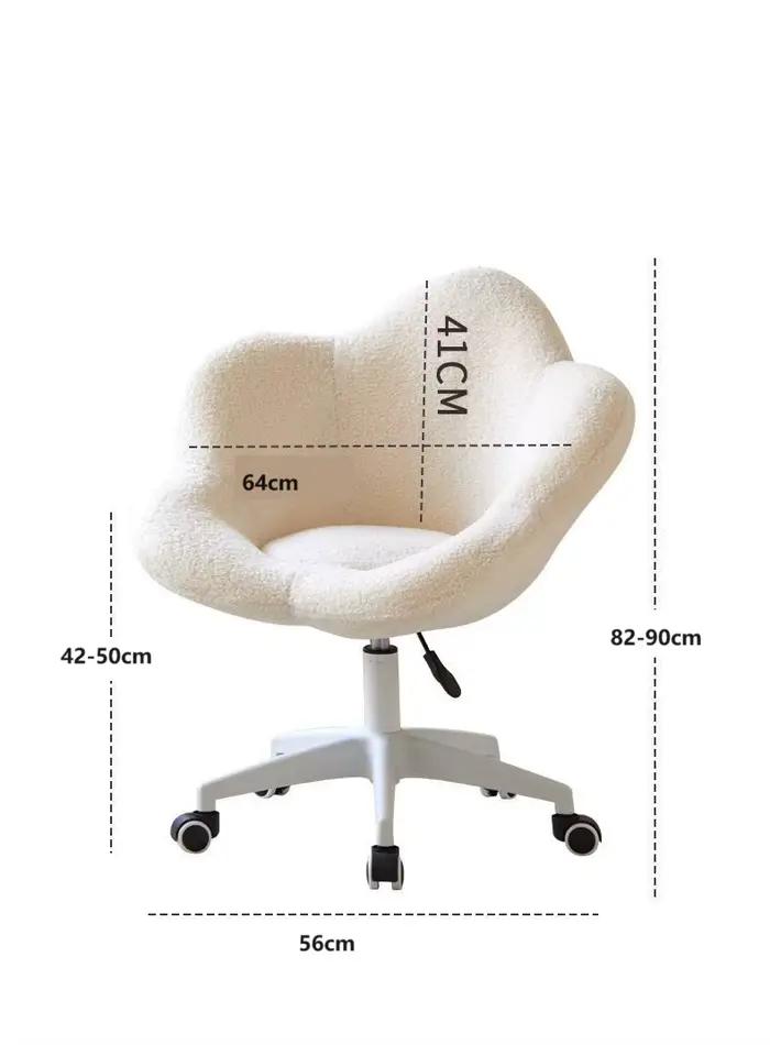 FORMWELL-Chaise de Bureau à Domicile en Laine d'Agneau Réglable, avec Dossier Mi-Dessus, Touffeté Mo
