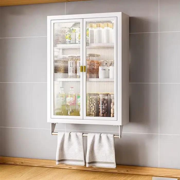 Armoire de rangement de salle de bain au toucher délicat, avec porte rabattable, armoire de rangemen