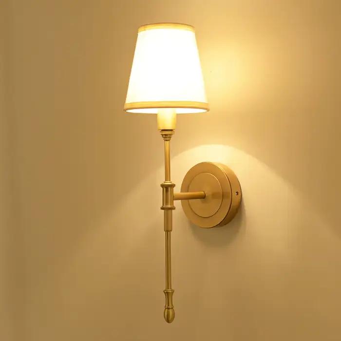 Lampe nordique en cuivre lampe murale rurale pour miroir décoratif chambre couloir escaliers appliqu