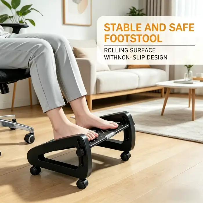 Repose-pieds portable sous le bureau avec hauteur réglable, repose-pieds confortable parfait pour le