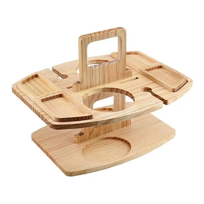 Table pliante Portable en bois, plateau de collation de fruits, pique-nique de Camping, Table à vin,