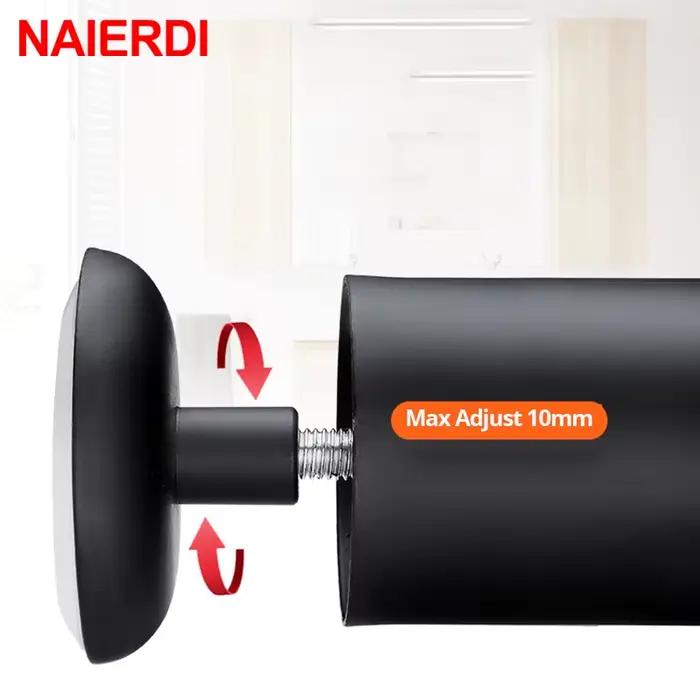 NAIERDI 1 PC meubles pieds d'armoire réglables 6 CM-30 CM pieds de meubles en acier inoxydable Table