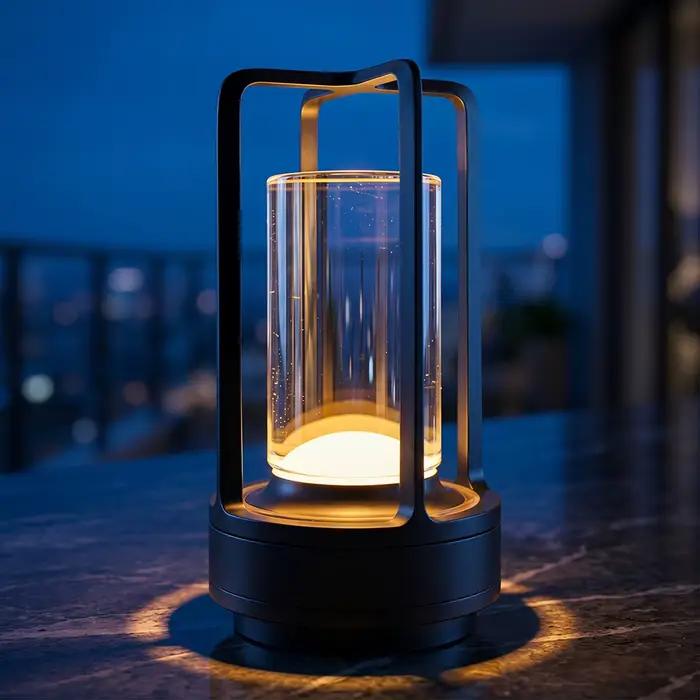 Lampe de table sans fil rechargeable 2000 mAh à LED, style lampe de bureau, lumière d'ambiance pour