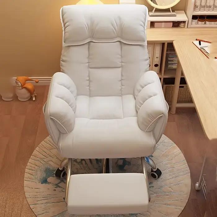 Fauteuil de bureau inclinable pour gaming avec repose-pieds, support lombaire réglable, pivotant, à