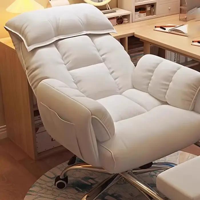 Fauteuil de bureau inclinable pour gaming avec repose-pieds, support lombaire réglable, pivotant, à