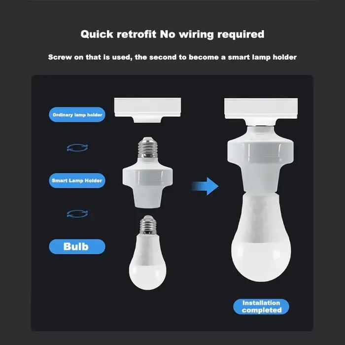 Porte-lampe E27 Mini EWelink avec Wi-Fi, télécommande via une application, adaptateur pour ampoules