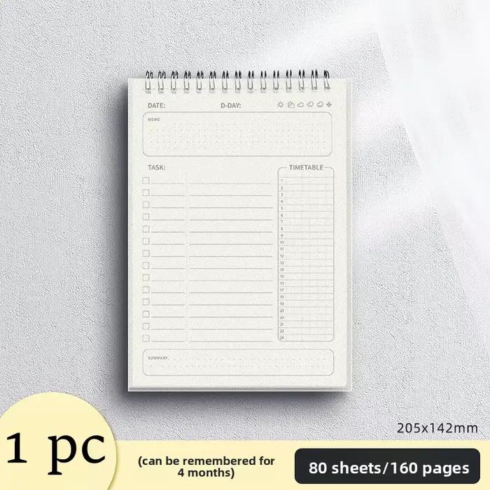 Plan à faire liste A5 planificateur Agenda cahier à spirale horaires bloc-notes quotidien 160 Pages