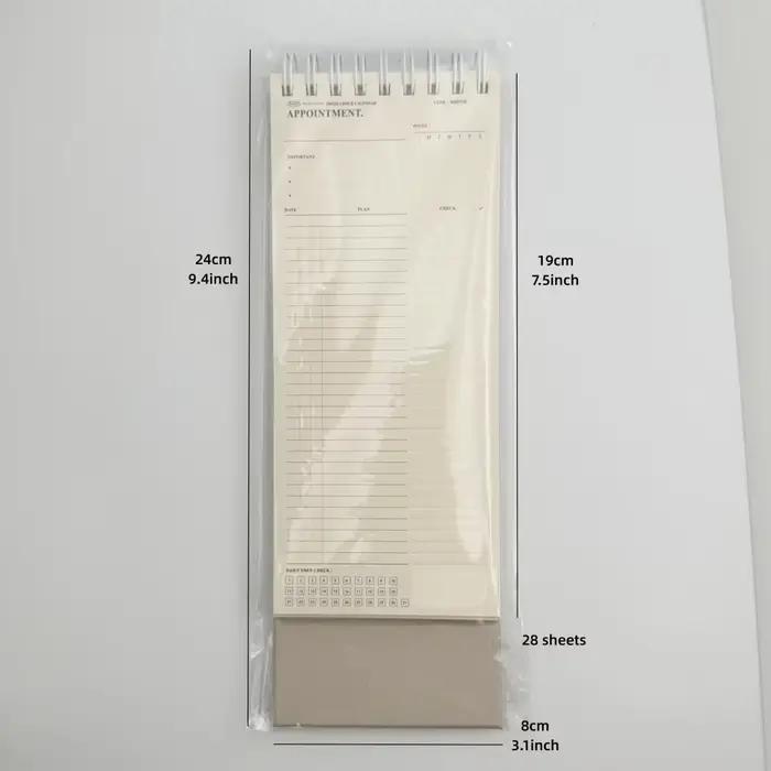 Planificateur de calendrier de bureau vertical, plan hebdomadaire mensuel, carnet de notes, Agenda d