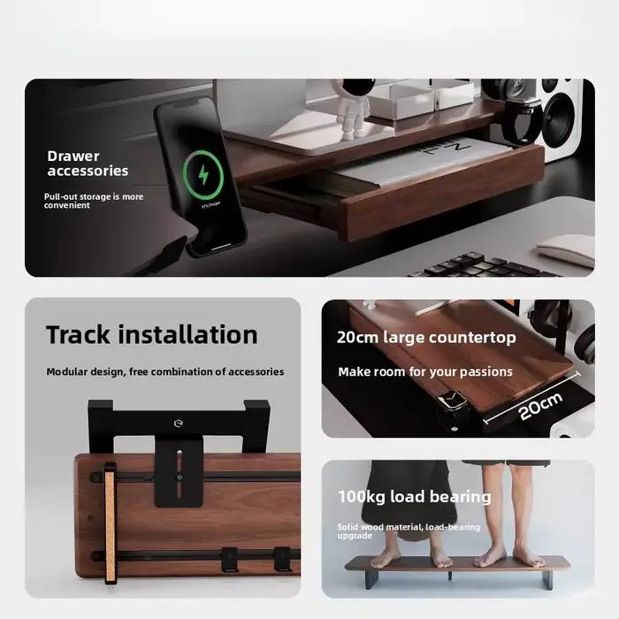 Z3 Pro support de moniteur modulaire en bois massif support d'ascenseur de bureau support d'écran d'