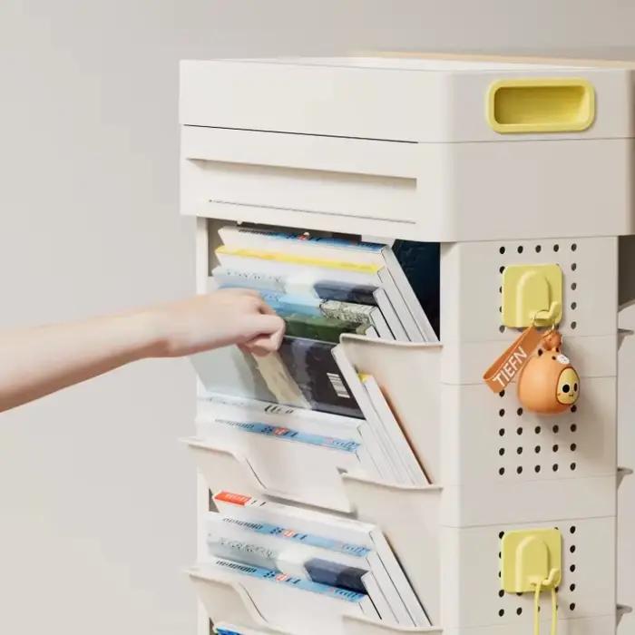 Bibliothèque Mobile à roulettes, organisateur de bureau pour étudiants, support de rangement pour li