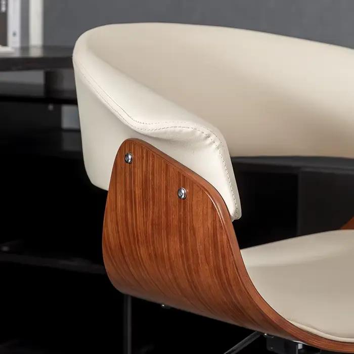 Chaise de bureau ergonomique en bois massif, pivotante, réglable en hauteur, chaises d'étude compact