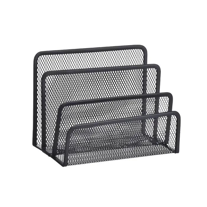 Organisateur de bureau en maille de fer métallique noir, support de plateau à lettres pour papier, m