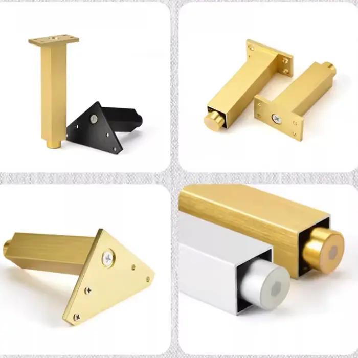 Pieds de meubles réglables en aluminium, 4 pièces, pieds de support en métal pour table basse, armoi
