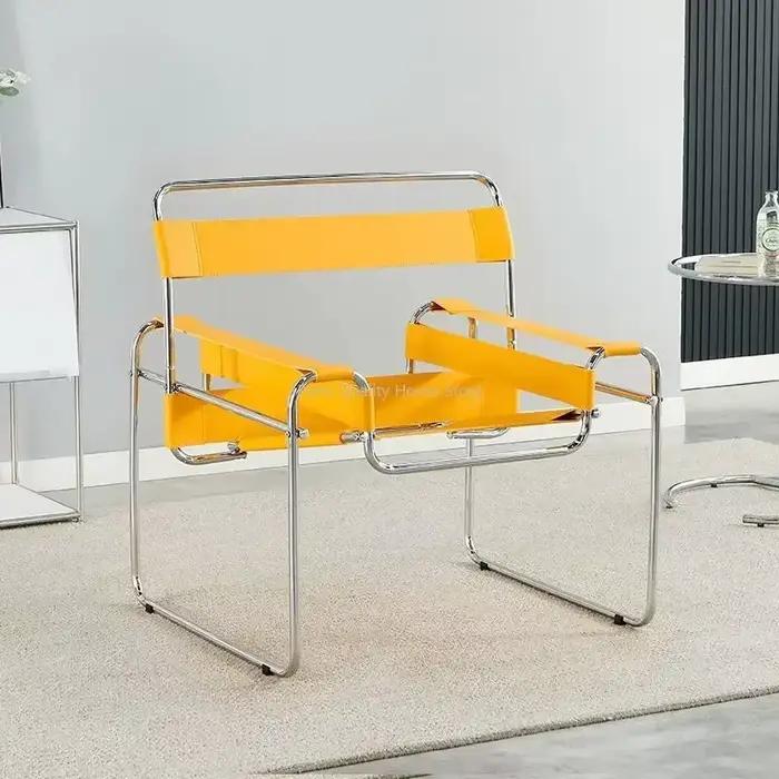Vassili – chaise de loisirs nordique, chaise Simple, Style industriel médiéval, réseau rouge Bauhaus
