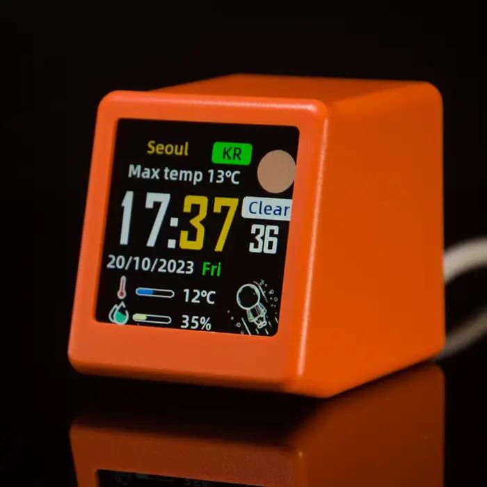 Super Cool Mini Station météo numérique de bureau WiFi avec écran LCD IPS
