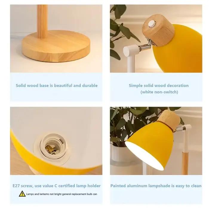 Table créative lampe nordique Art en bois LED tourner tête Simple lampes de bureau/Protection des yeux lecture et salon chambre décor à la maison