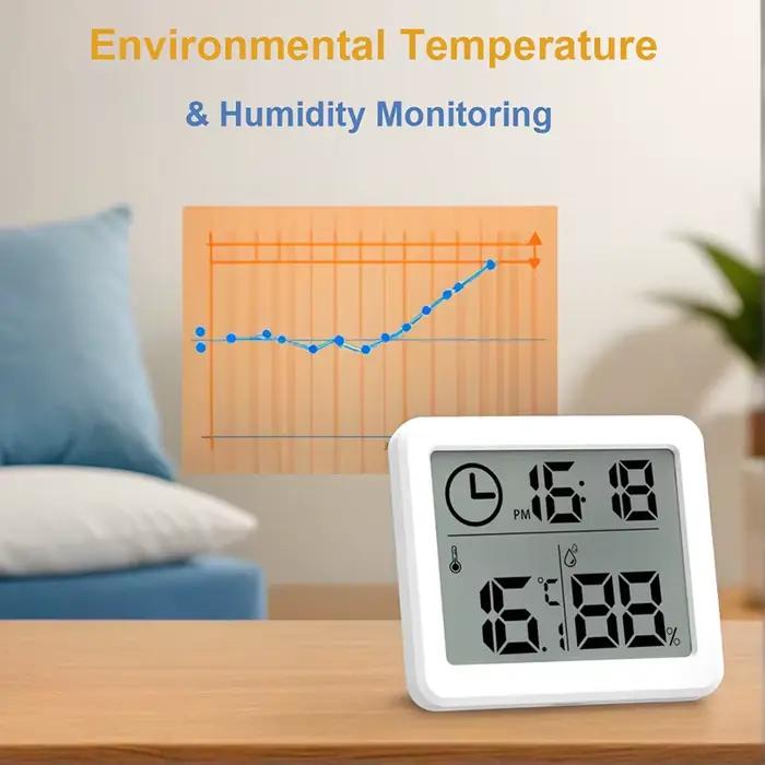 Horloge numérique avec affichage de la température et de l'humidité