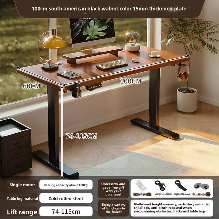 Bureau debout électrique réglable en hauteur bureau scolaire moderne minimalisme bois de pin avec armoire pour étudiant professionnel et gamer occasions spéciales