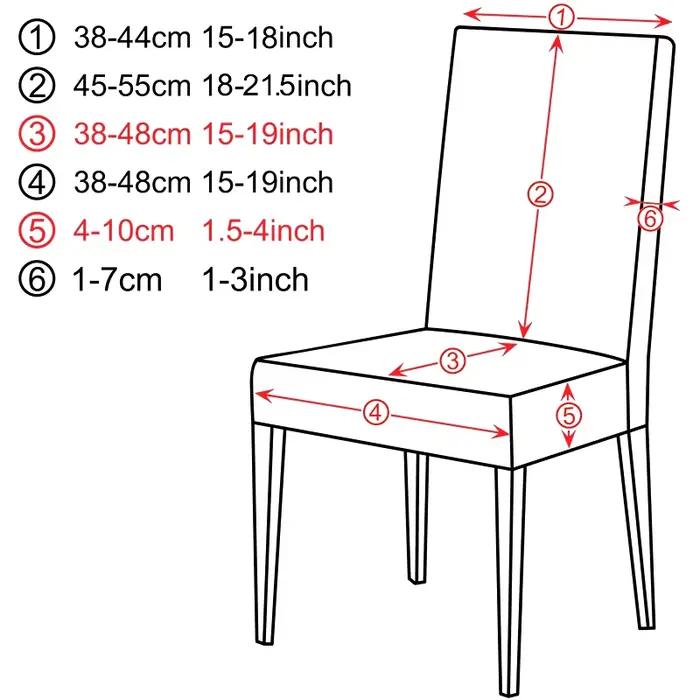 Housse de chaise moderne en tissu jacquard avec dossier pour salon et cuisine occasions spéciales
